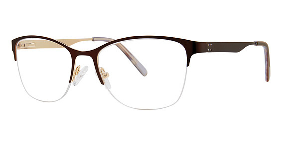 Genevieve FLAIR Eyeglasses, Matte Brown/Gold