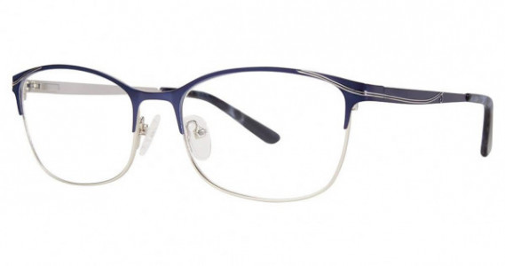 Genevieve Compelling Eyeglasses, matte navy/silver