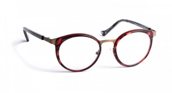 VOLTE FACE KRISHNA Eyeglasses, RED WITH BLACK LACES/BRONZE BRUSHED (3029)