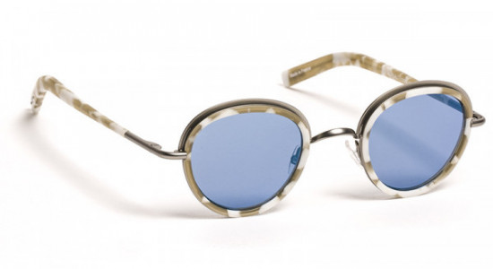 J.F. Rey ASPHALT-SUN Sunglasses, MATTE CREAM DEMI/GUN + BLUE LENSES (1305)