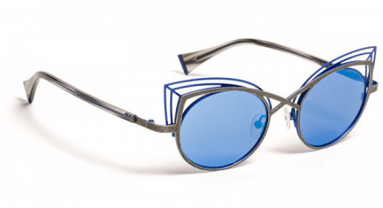 Boz by J.F. Rey DISDONC-SUN Sunglasses, ANTIC SILVER/BLUE + LENS BLUE REVO (0520)