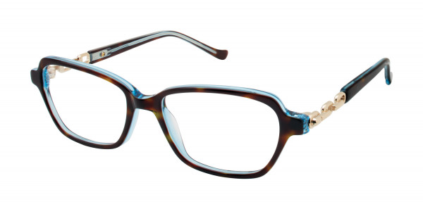 Tura R577 Eyeglasses, Tortoise Over Crystal Blue (TOR)