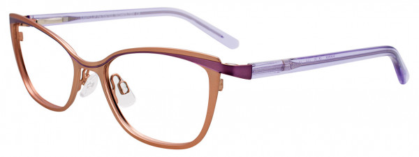 EasyClip EC509 Eyeglasses, 010 - Satin Light Brown & Purple