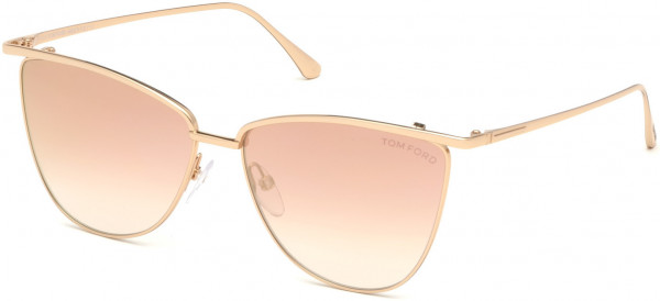 Tom Ford FT0684 Veronica Sunglasses, 33T - Shiny Pink Gold/ Pink W. Red Mirror Lenses