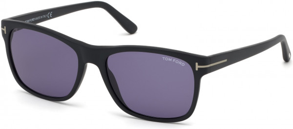 Tom Ford FT0698-F Giulio Sunglasses, 02V - Matte Black/ Blue Smoke Lenses