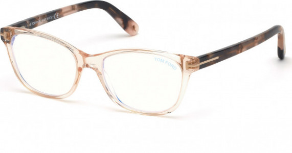 Tom Ford FT5638-B Eyeglasses, 072 - Shiny Light Pink / Coloured Havana