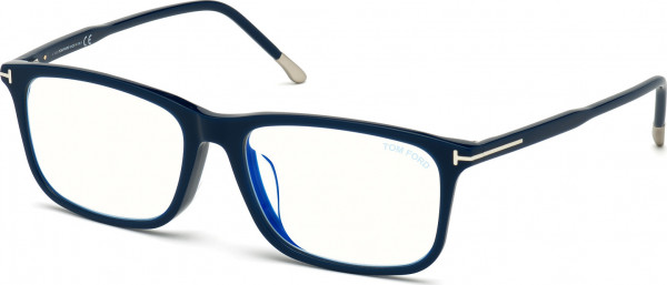 Tom Ford FT5646-D-B Eyeglasses, 090 - Shiny Blue / Shiny Blue
