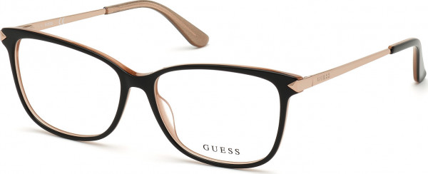 Guess GU2754 Eyeglasses, 001 - Black/Monocolor / Shiny Rose Gold