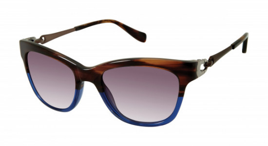Tura by Lara Spencer LS503 Sunglasses, Brown/Blue (BRN)