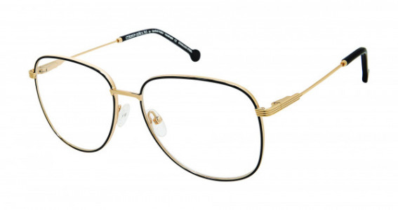 Colors In Optics C1114 CARMINE Eyeglasses, GLD BLACK/SHINY GOLD