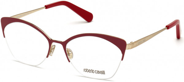 Roberto Cavalli RC5111 Eyeglasses, 028 - Shiny Rose Gold & Shiny Bordeaux, Shiny Rose Gold, Shiny Red