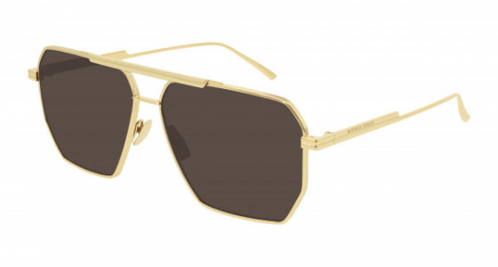 Bottega Veneta BV1012S Sunglasses, 003 - GOLD with BROWN lenses