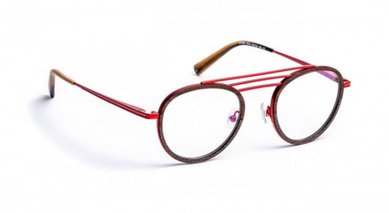 J.F. Rey JF2898 Eyeglasses, WOOD/BROWN FIBER GLASS/RED (9030)