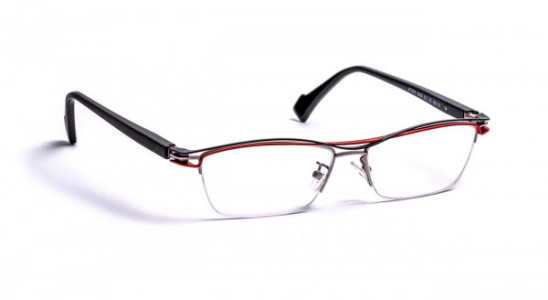 J.F. Rey JF2855-AF Eyeglasses, AF  RUTHENIUM/ SATINED BLACK / RED (0200)
