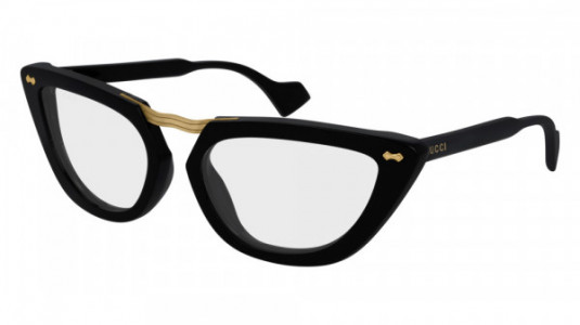Gucci GG0616S Sunglasses, 001 - BLACK with TRANSPARENT lenses