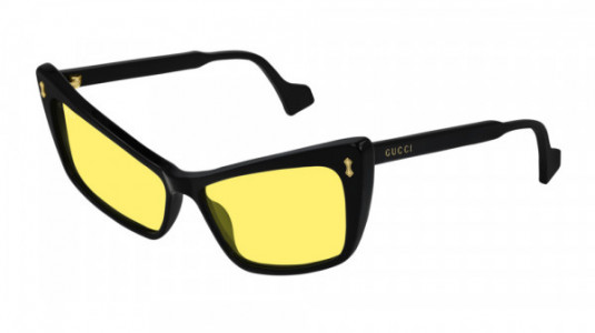 Gucci GG0626S Sunglasses, 002 - BLACK with YELLOW lenses
