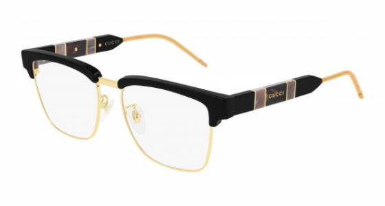 Gucci GG0605O Eyeglasses, 001 - BLACK with TRANSPARENT lenses