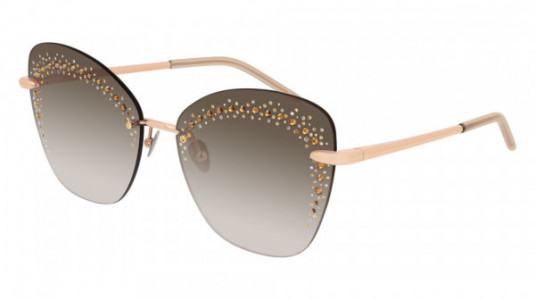 Pomellato PM0072S Sunglasses, 002 - GOLD with BROWN temples and BROWN lenses