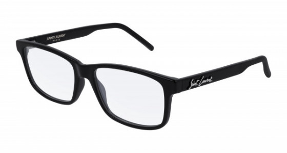 Saint Laurent SL 319 Eyeglasses, 001 - BLACK with TRANSPARENT lenses