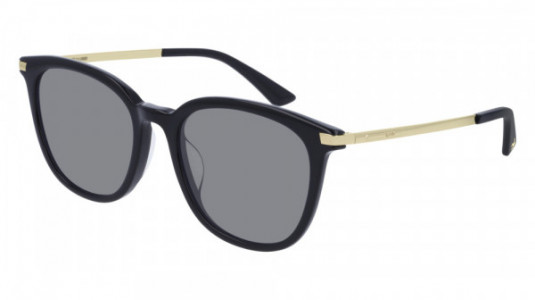 McQ MQ0249SK Sunglasses, 001 - BLACK with GOLD temples and GREY lenses