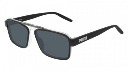 Puma PU0251S Sunglasses, 001 - GREY with BLACK temples and SMOKE lenses
