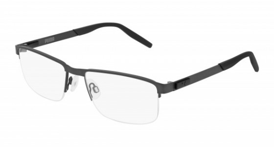 Puma PU0255O Eyeglasses, 001 - GUNMETAL with TRANSPARENT lenses