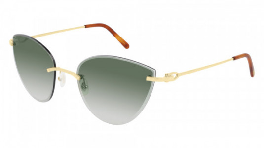 Cartier CT0003RS Sunglasses, 001 - GOLD with GREEN lenses