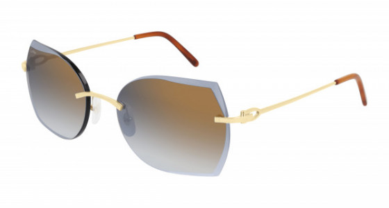 Cartier CT0004RS Sunglasses, 001 - GOLD with BRONZE lenses