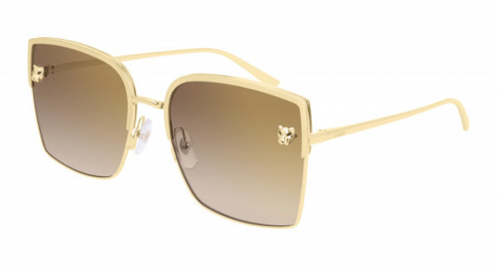 Cartier CT0199S Sunglasses, 002 - GOLD with BROWN lenses