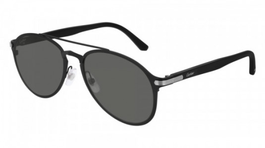 Cartier CT0212S Sunglasses, 001 - BLACK with GREY polarized lenses