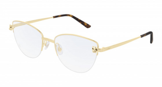 Cartier CT0208O Eyeglasses, 001 - GOLD with TRANSPARENT lenses