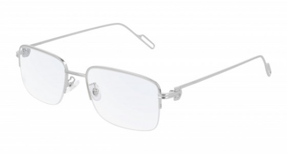 Cartier CT0218OA Eyeglasses, 002 - SILVER with TRANSPARENT lenses