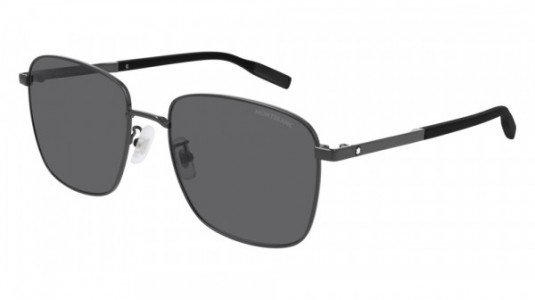Montblanc MB0082SK Sunglasses, 001 - RUTHENIUM with BLACK temples and GREY lenses