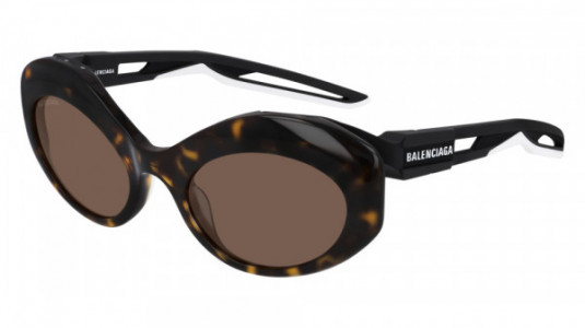 Balenciaga BB0053S Sunglasses, 002 - HAVANA with BLACK temples and BROWN lenses