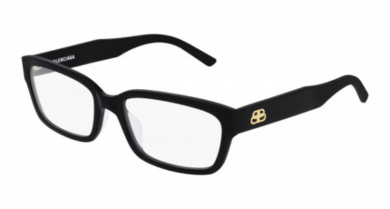 Balenciaga BB0065O Eyeglasses, 001 - BLACK with TRANSPARENT lenses