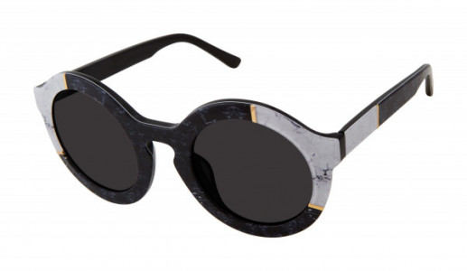 L.A.M.B. LA561 Sunglasses, Black / White (BLK)