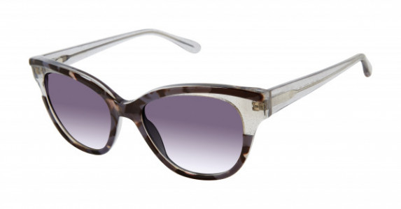 Lulu Guinness L167 Sunglasses, Grey Marble Glitter (GRY)