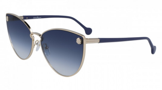 Ferragamo SF185S Sunglasses, (743) GOLD/BLUE LENS