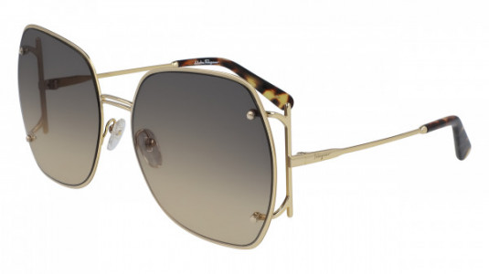 Ferragamo SF202S Sunglasses, (704) GOLD/BROWN SAND