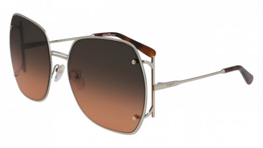 Ferragamo SF202S Sunglasses, (710) GOLD/GREY ORANGE
