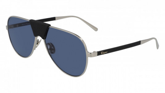 Ferragamo SF220SL Sunglasses, (703) LIGHT GOLD/BLACK LEATHER