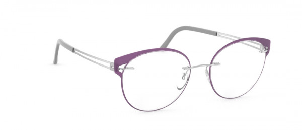 Silhouette Aperture Accent Rings FV Eyeglasses, 7000 Rhodium / Blackberry