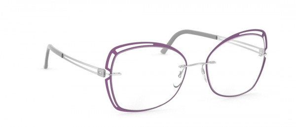 Silhouette Aperture Accent Rings JG Eyeglasses, 7000 Rhodium / Blackberry