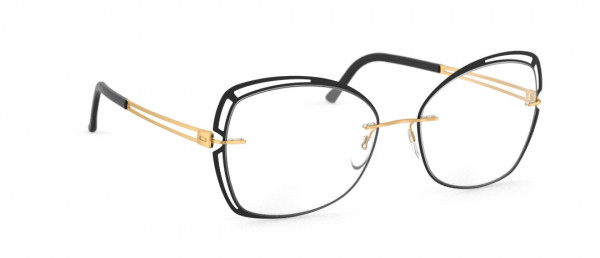 Silhouette Aperture Accent Rings JG Eyeglasses, 7530 Gold / Black