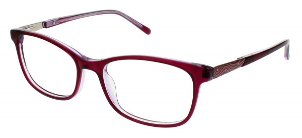Jessica McClintock JMC 4312 Eyeglasses, Berry Laminate