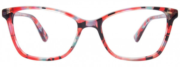 EasyClip EC526 Eyeglasses, 030 - Red & Light Blue & Black Marbled