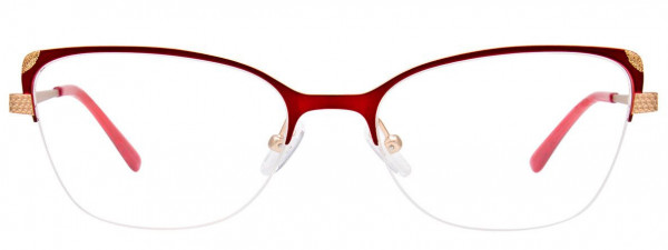 EasyClip EC539 Eyeglasses, 030 - Matt Red & Matt Gold