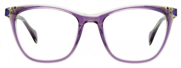 EasyClip EC519 Eyeglasses, 080 - Purple & Light Green Crystal & Purple