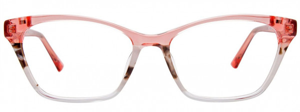 EasyClip EC542 Eyeglasses, 030 - Crystal Pink & Marbled Dark Brown & White