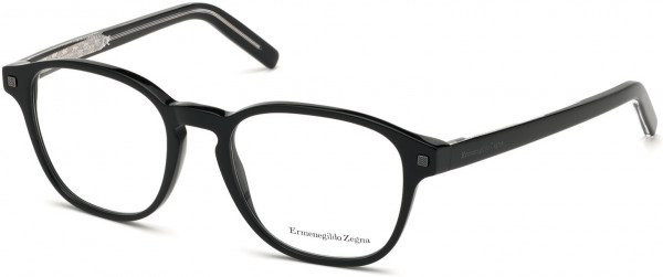 Ermenegildo Zegna EZ5169 Eyeglasses, 001 - Shiny Black, Shiny Black & Crystal